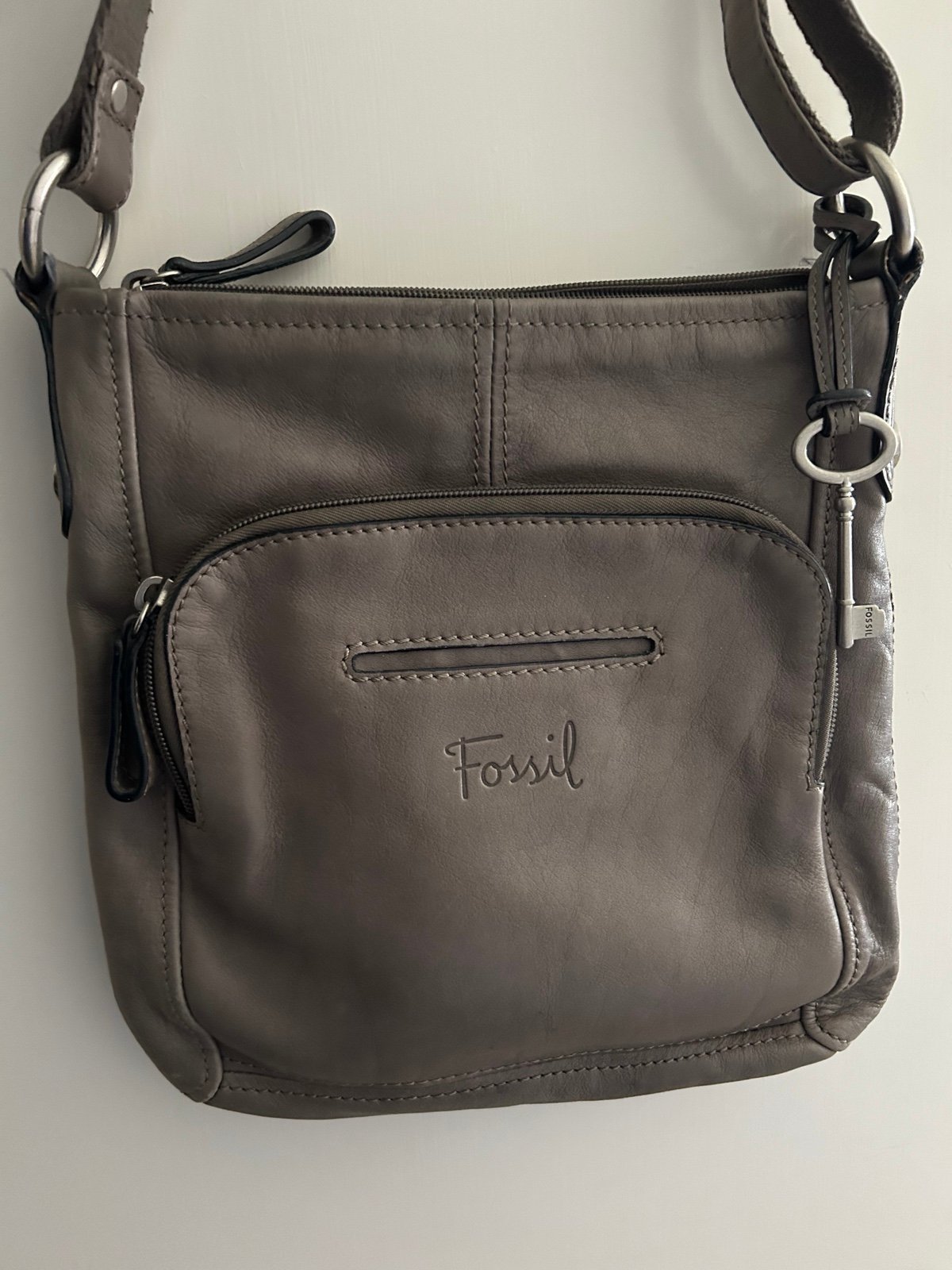Fossil Grey Crossbody Bags Mercari
