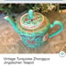 Vtg Turquoise Zhongguo Jingdezhen Teapot