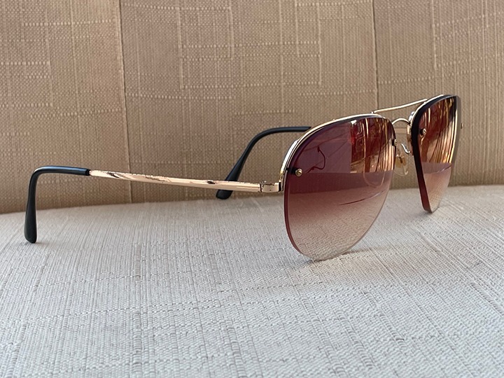 Vintage Ottet Frame France Gold Tone Half Rim Men Eyeglasses Glasses Frame Bran