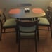 Wood Dining Table, Walnut Finish, 35.75D x 35.75W x 30H in