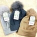 Fur Pom Double Knit Beanie Bundle 3 PC Beanie Bundle