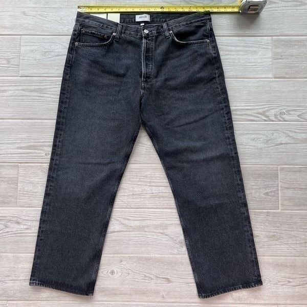 Agolde Women's Black Paradox Wyman Low Rise Straight Fit Jeans Size 32 NWT