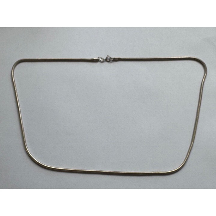 24.5 Inch Boma 925 Sterling Silver Snake Link Necklace w/ Spring Ring Closure