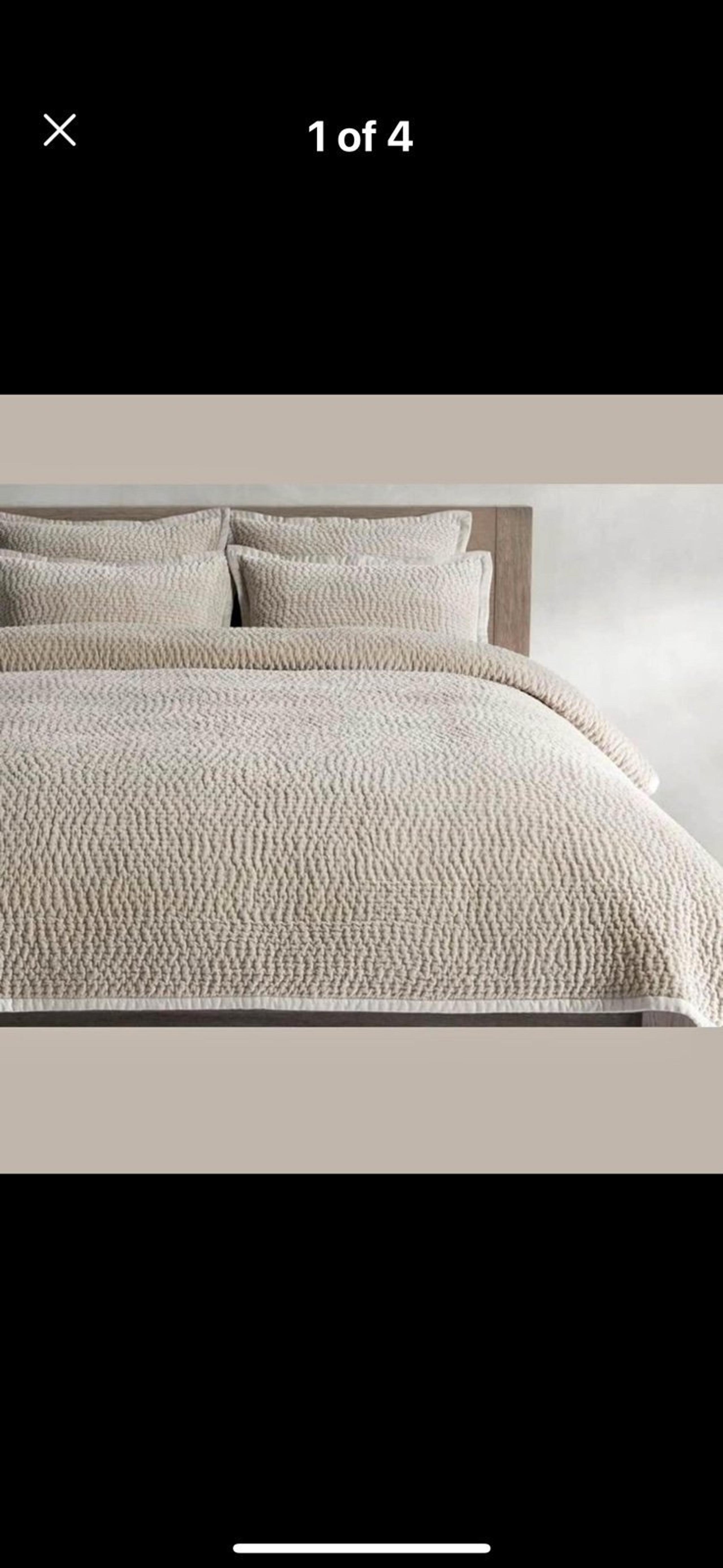 restoration hardware queen grey quilt