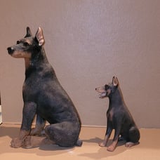 VINTAGE ANIMALS CLASSIC DOBERMAN PINSCHERS DOGS 7 AND 12 HIGH