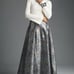 Anthropologie Jacquard Ball Skirt Grey Motif Dressy or Casual Maxi Party Skirt.