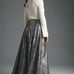Anthropologie Jacquard Ball Skirt Grey Motif Dressy or Casual Maxi Party Skirt.