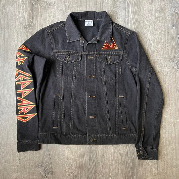 Retro y2k Def Leppard Jean Jacket