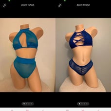 Blue two piece dancer outfits