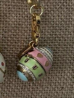 2008 Juicy Couture Easter Egg with Yorkie Dog Limited Edition Bracelet Charm