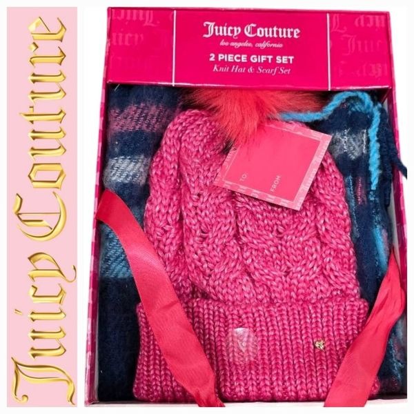 Juicy Couture Knit Hat & Scarf 2-Piece Gift Set