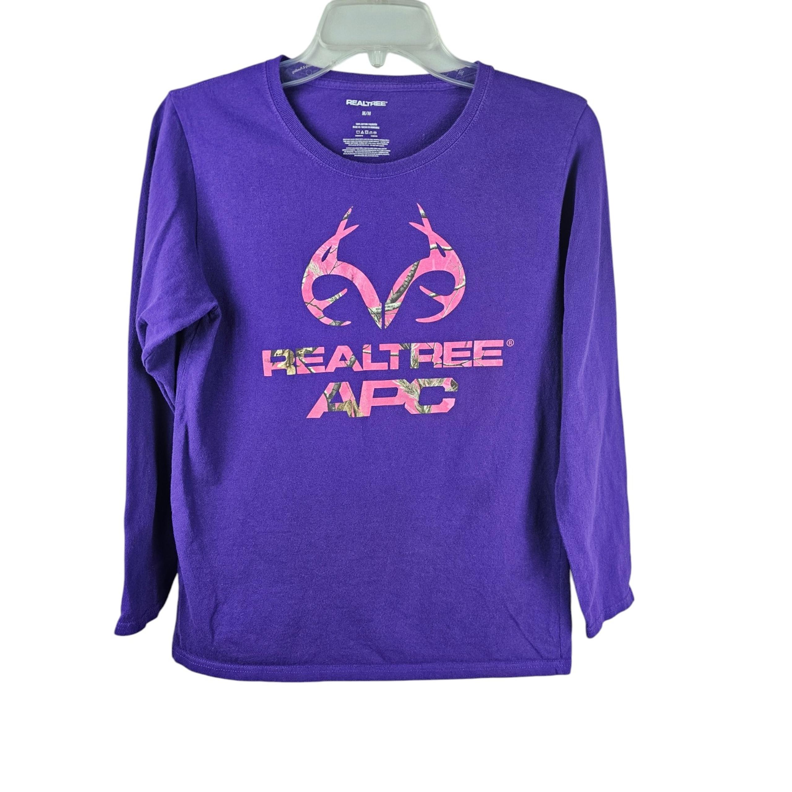 Realtree APC T-Shirt Top Long Sleeve Camo Women's M Purple