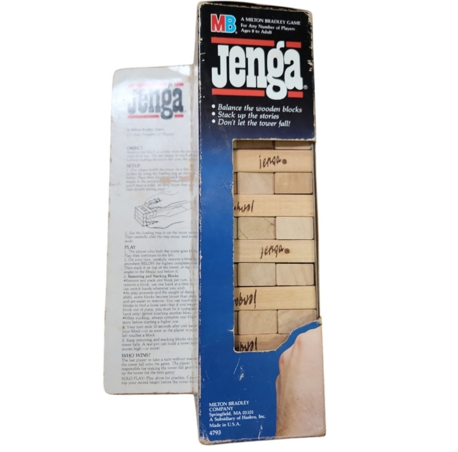 Vintage 1986 Milton Bradley Jenga 4793 Original Box