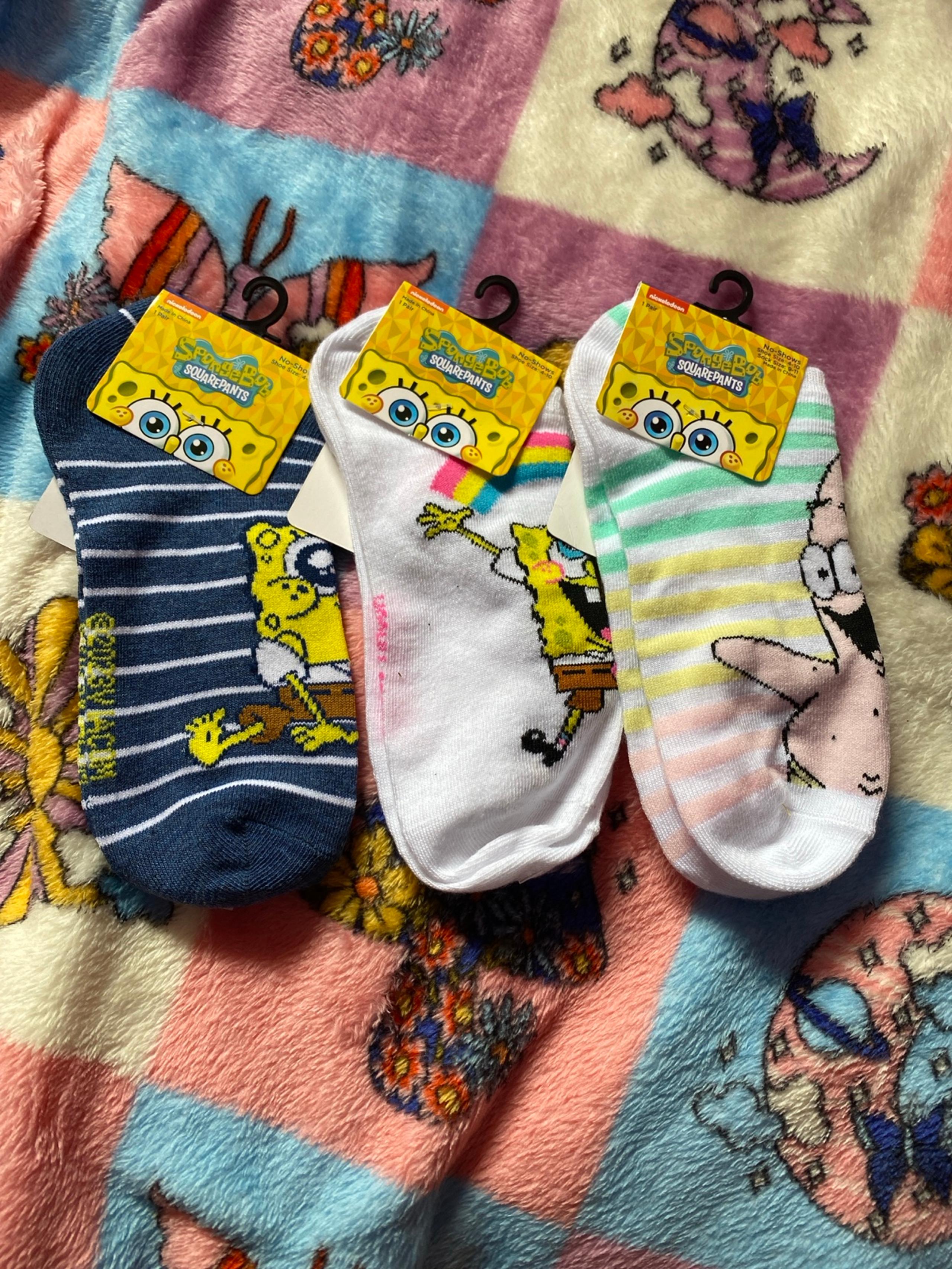 SpongeBob 3 Pair Socks Set NWT