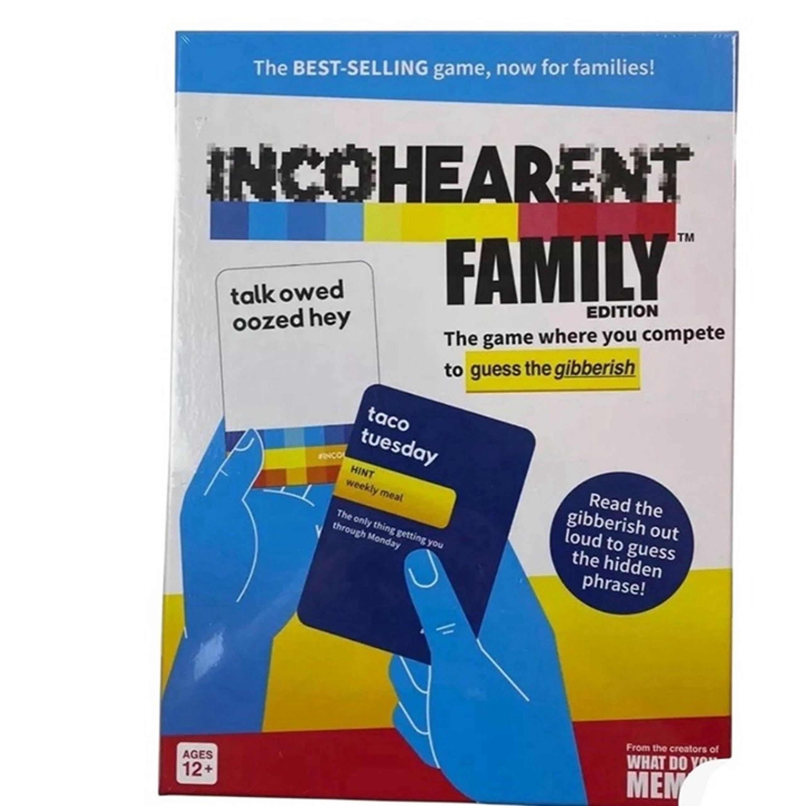 Incohearent Family Edition Boatd Game Guess The Gibberish Complete