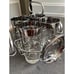 Vtg Kimiko Guardian MCM Glassware Silver Accents-4 HiBall Glasses Coasters Caddy