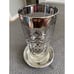 Vtg Kimiko Guardian MCM Glassware Silver Accents-4 HiBall Glasses Coasters Caddy