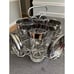 Vtg Kimiko Guardian MCM Glassware Silver Accents-4 HiBall Glasses Coasters Caddy
