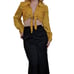 VINTAGE 70s 2pc Pant Set Crop Tie Collared Top Wide Leg Pants Set