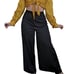 VINTAGE 70s 2pc Pant Set Crop Tie Collared Top Wide Leg Pants Set