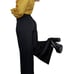 VINTAGE 70s 2pc Pant Set Crop Tie Collared Top Wide Leg Pants Set