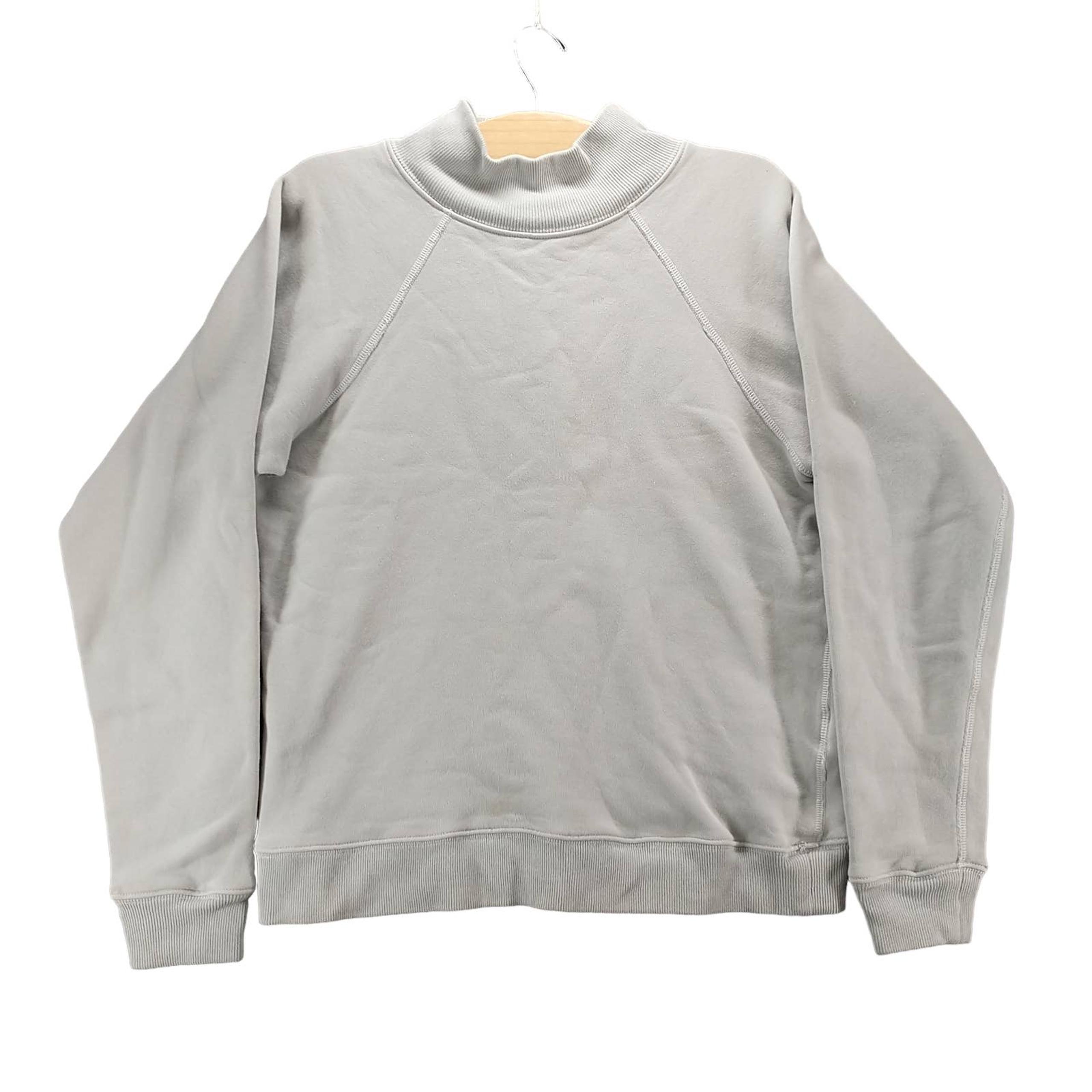 AGOLDE Womens Pullover Sweatshirt Gray XS Raglan Sleeve Mock Neck 100% Cotton