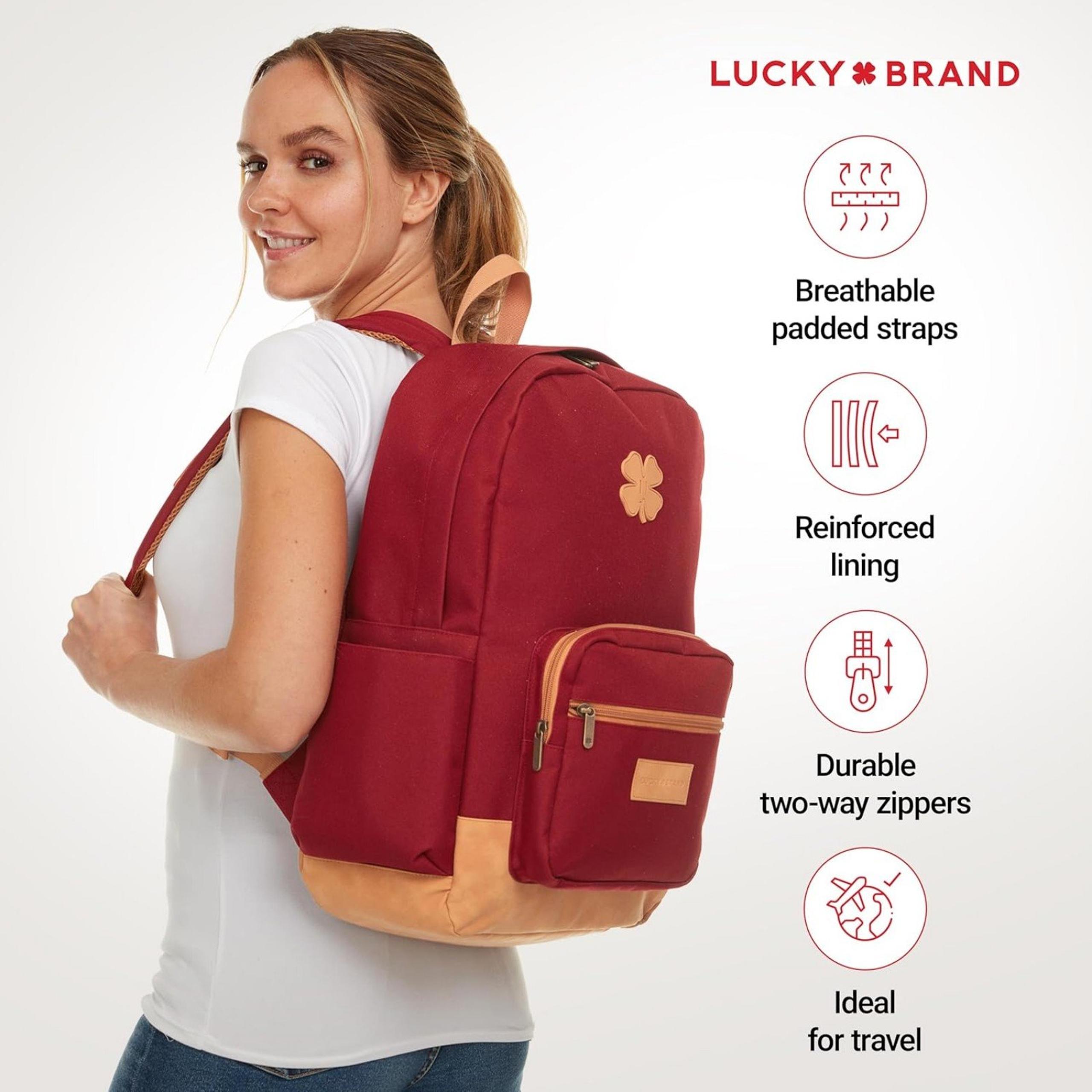 Lucky Brand Backpack Premium Laptop Backpack, Travel Backpack for Multi Purpose