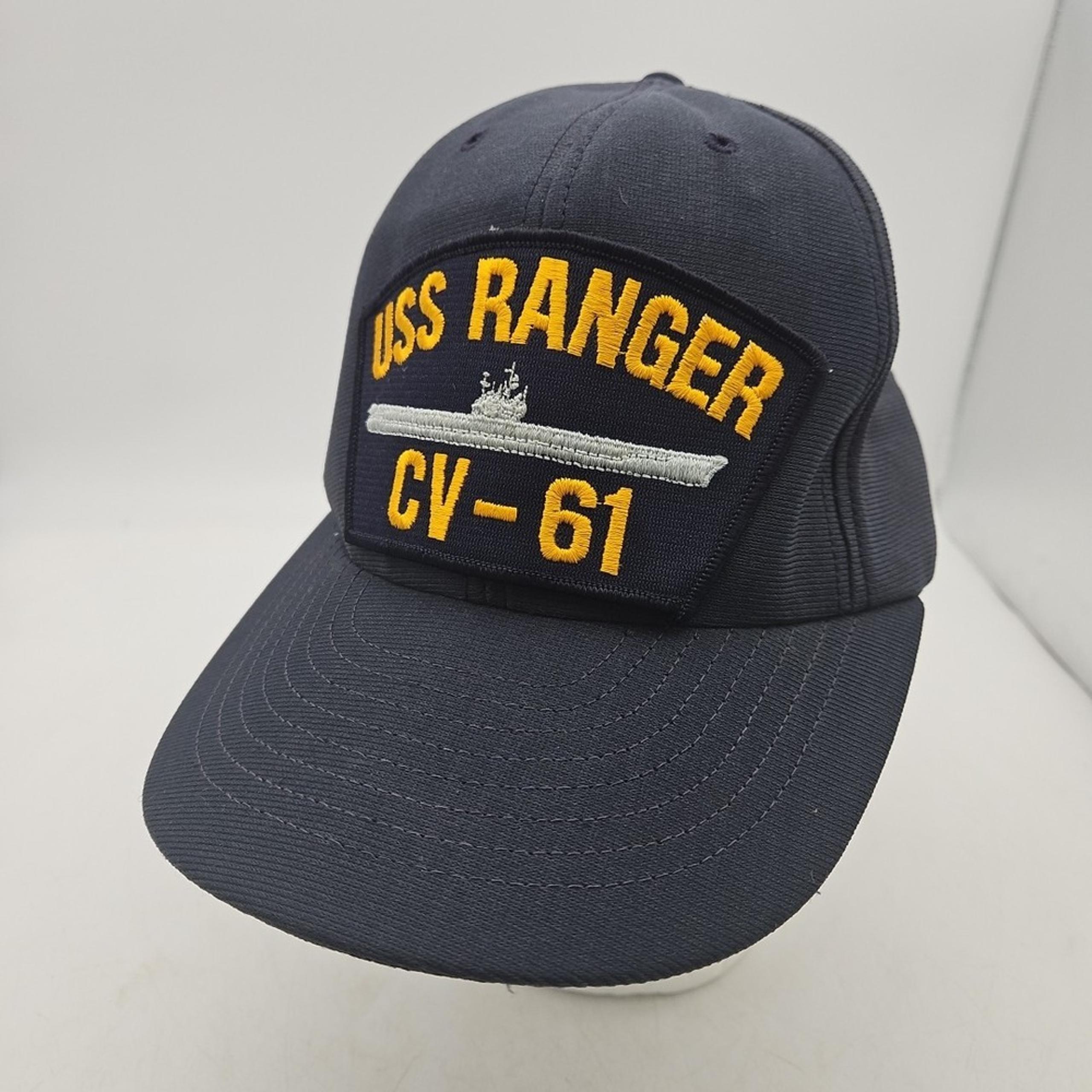 Vintage USS Ranger CV-61 Hat Cap Snapback Adjustable One Size Made In USA Navy