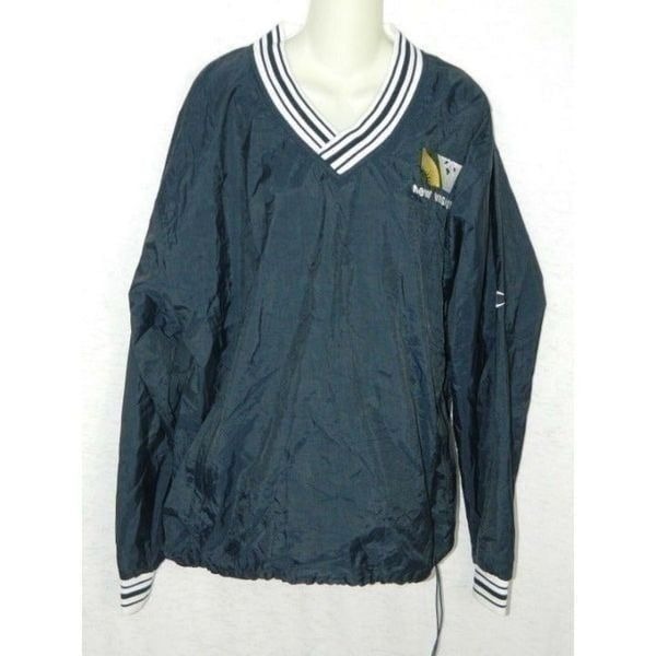 VTG Champion Jacket Blue Nylon Pullover Windbreaker Jacket Blue Size Large