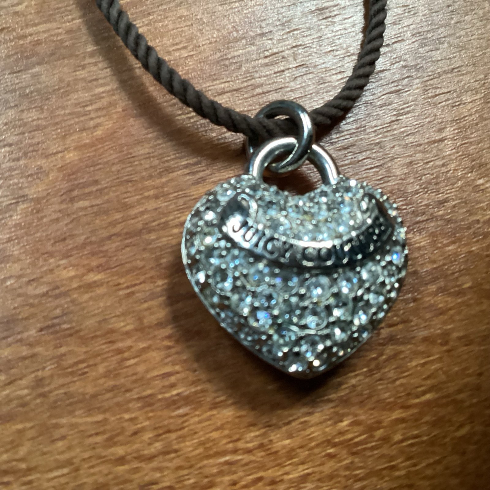 Juicy Couture Necklace Silver-tone Heart Pendant
