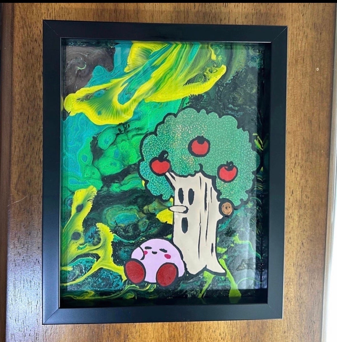 Kirby Framed Glass Painting - Fanart