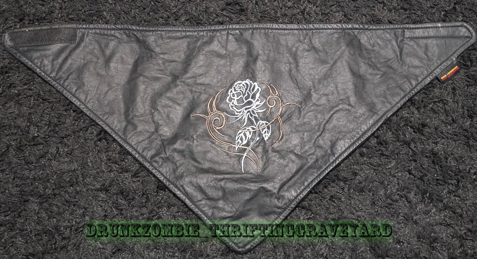 Hot Leathers Fave Wrap Bandana With Rose hook and loop Closing, Motorcycle