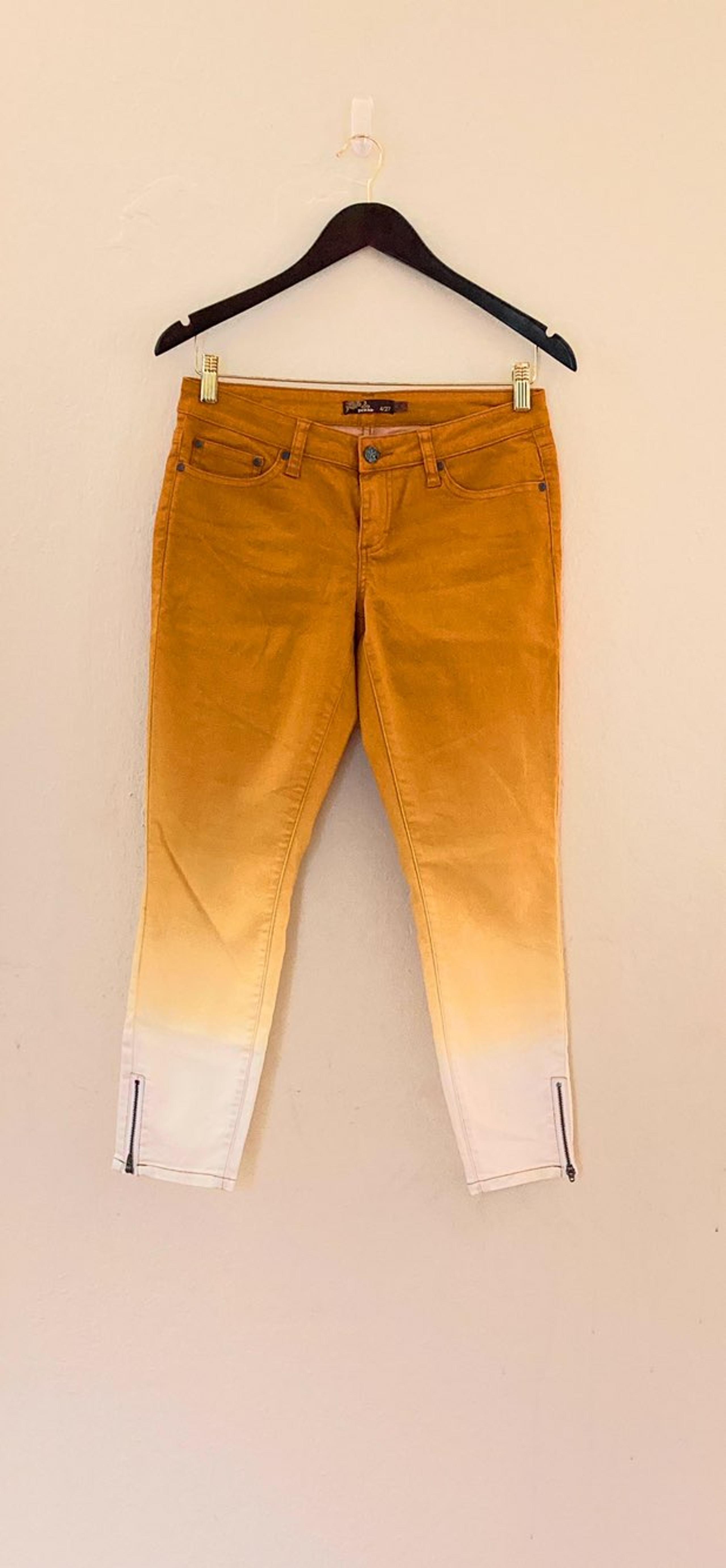 Prana Jet Capri Jeans Pants Yellow 4/27