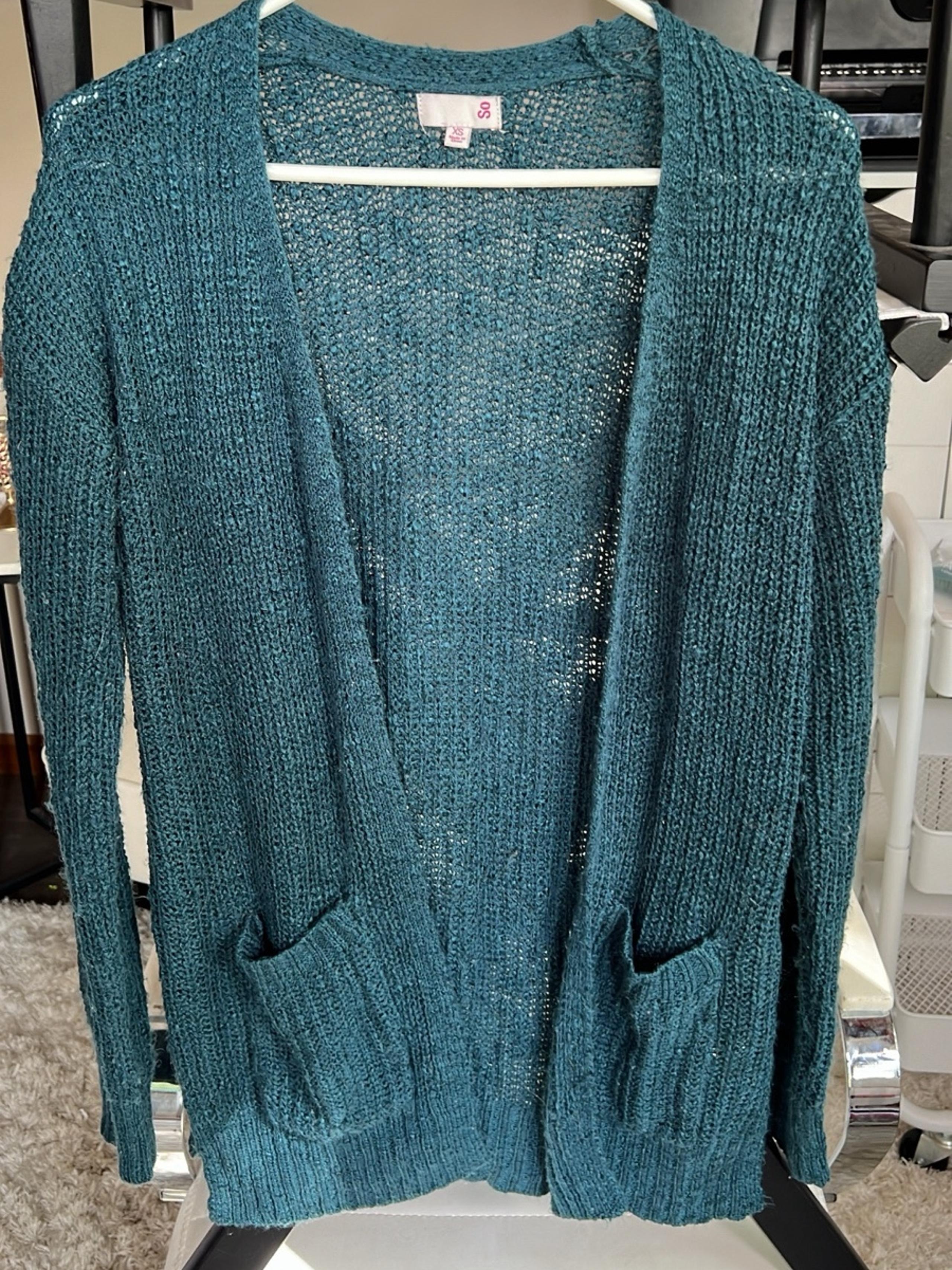 SO teal Cardigan sweater