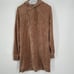 Z Supply Women’s Margot Velour Hooded Pullover Mini Dress In Tan Size L