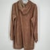 Z Supply Women’s Margot Velour Hooded Pullover Mini Dress In Tan Size L