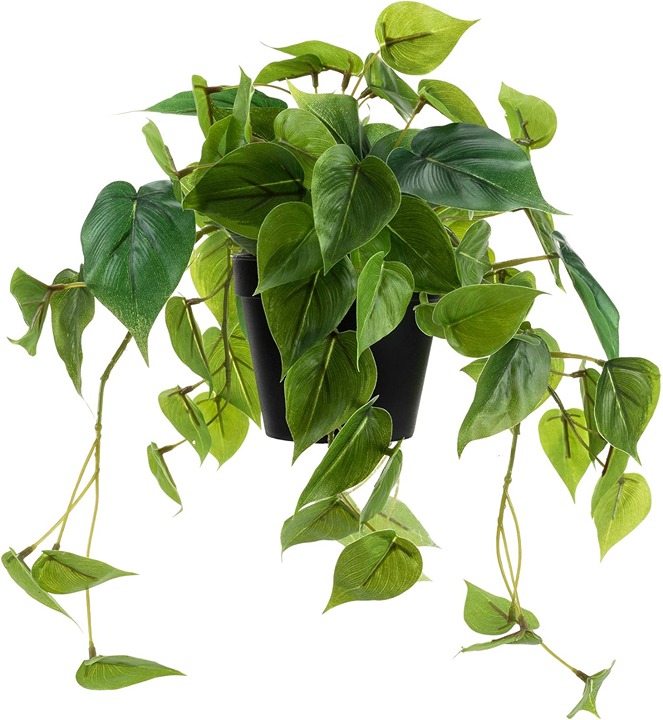 Artificial Scindapsus Aureus Realistic Fake Plant with Plastic Pot