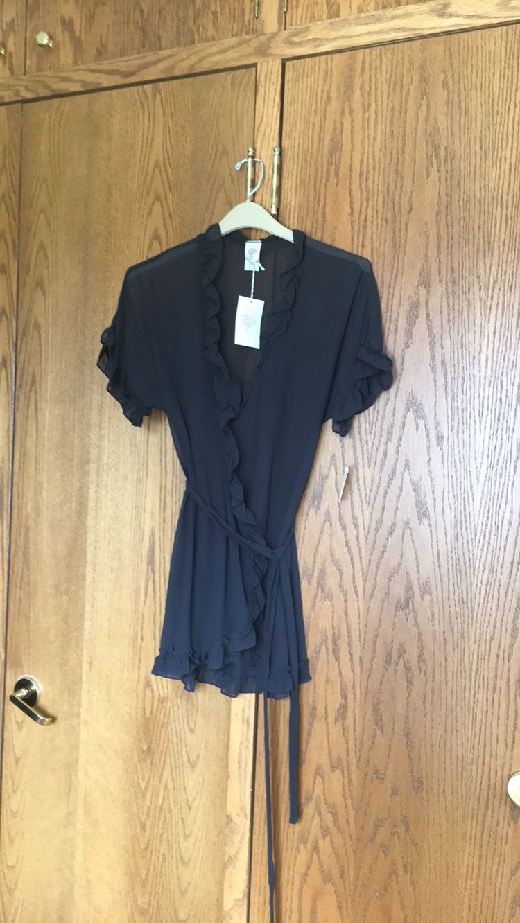 NWT Sexy Sheer Black Robe