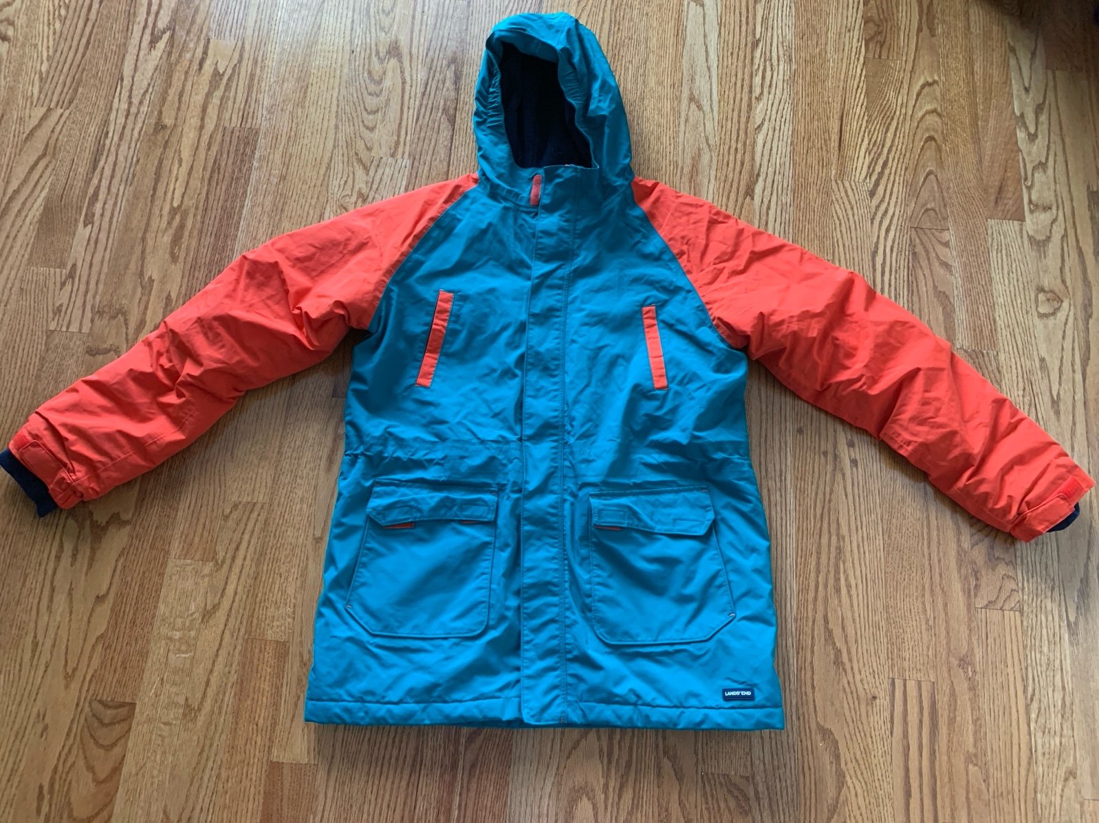 Lands’ End Big Kids Unisex XL Squall Parka Winter Ski Coat Jacket Grow ALong