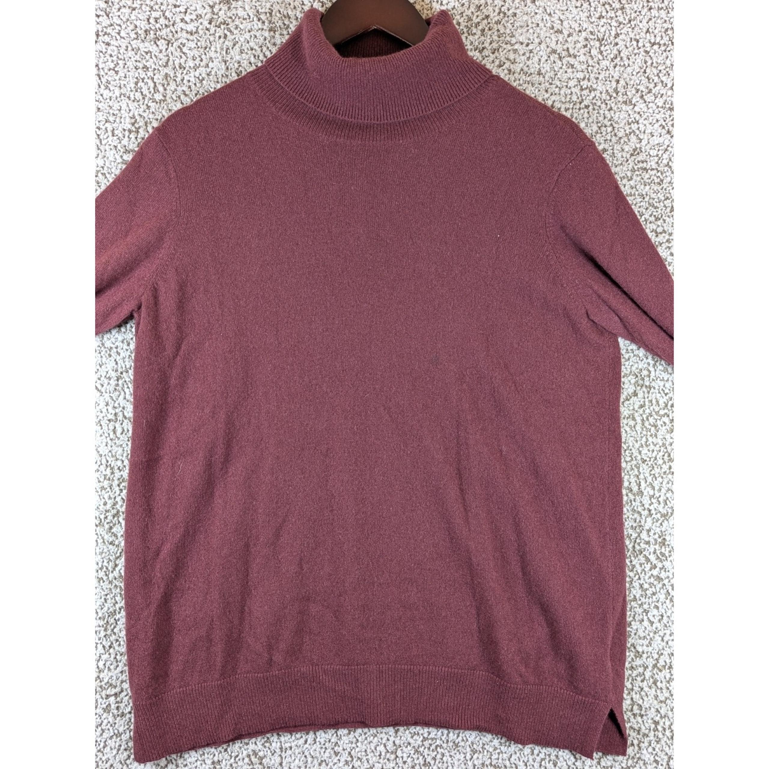 Orvis 100% Cashmere Turtleneck Sweater Women's Size Large Burgundy Read Desc.