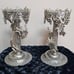 Set of 2 Vintage Silver Plated Grape Vines Candle Stick Holders