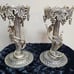 Set of 2 Vintage Silver Plated Grape Vines Candle Stick Holders