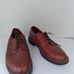 Leather Oxford Dress Shoes Brown Lace Up Lug Sole Comfort Casual