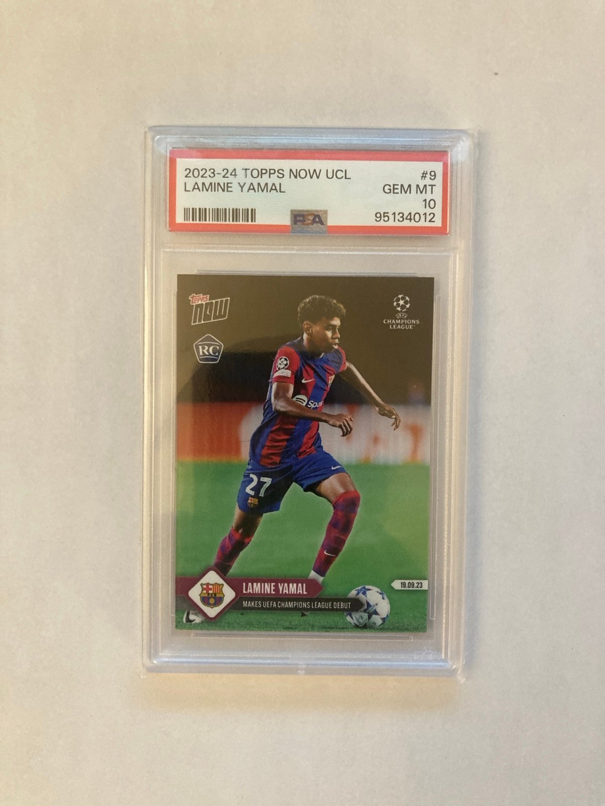 2023 Topps Now Lamine Yamal Rookie #9 PSA 10 ( 1st Rookie Card! )