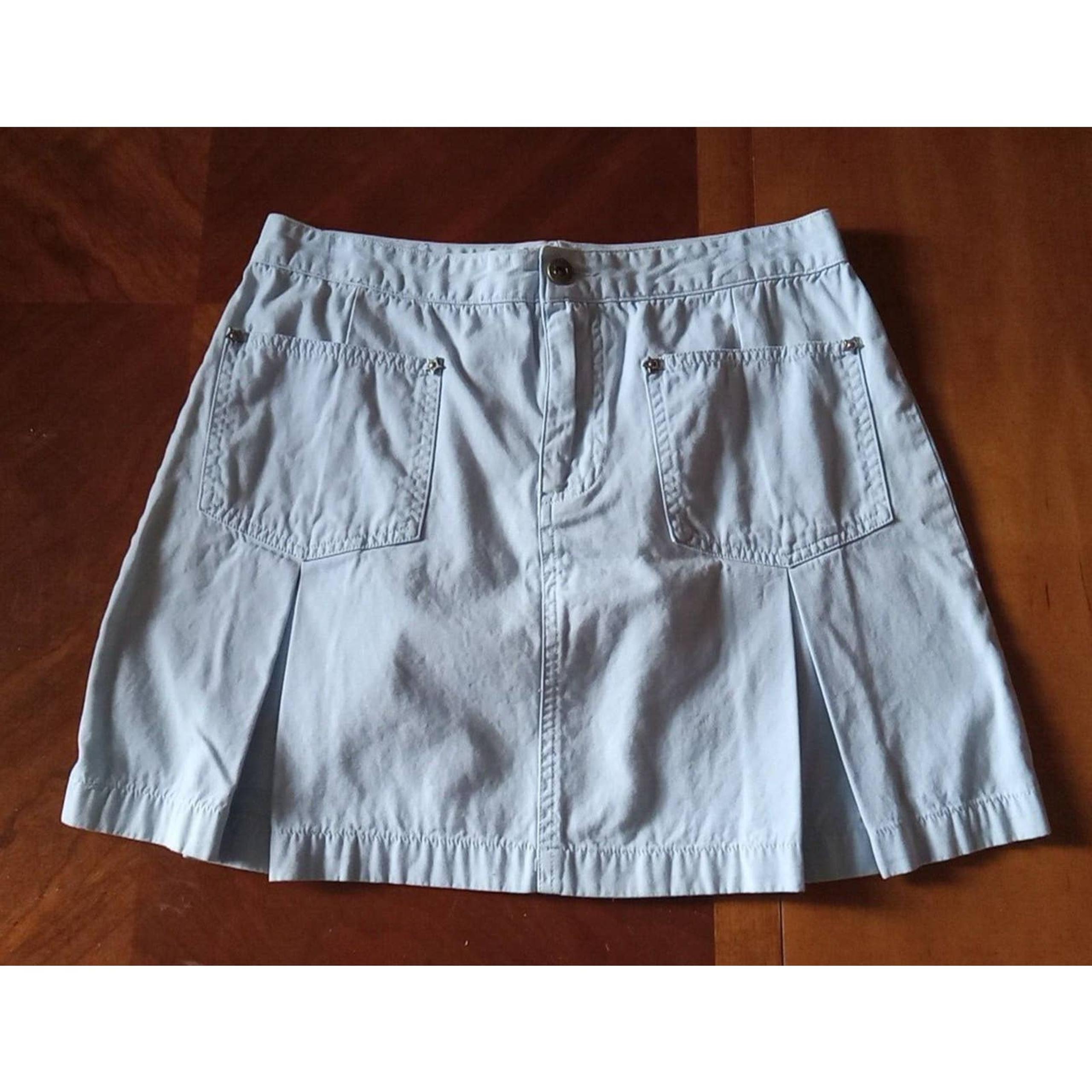 Route 66 Women's Blue Snap Button Front A Line Skirt Size 4