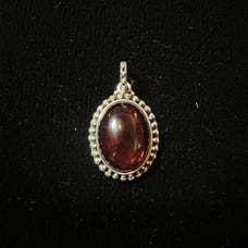 amber pendant sterling silver vintage