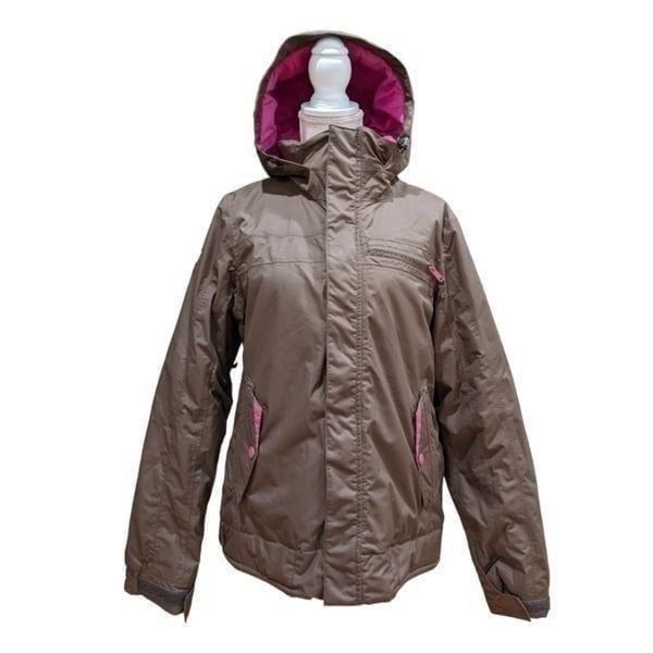 Special Blend SBTM Brown & Pink Hooded Ski Snow Jacket Waterproof Size L