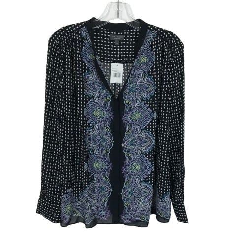 NWT Womens Size Large The Limited Collection Paisley Print Long Sleeve Blouse