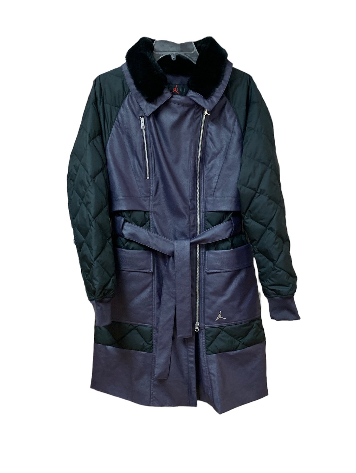 NWT Jordan New Classics 2.0 Women's Trench Coat Black/Purple Size Small