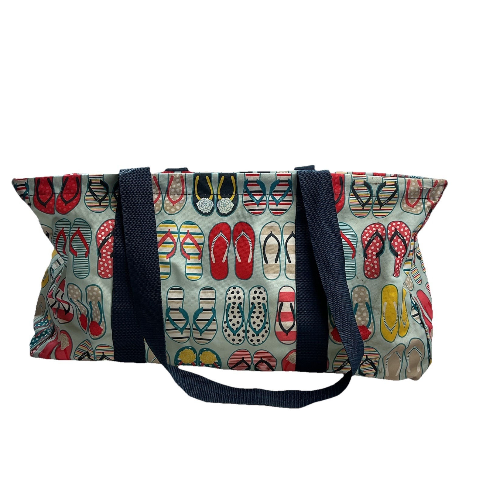 Thirty One 31 LARGE Utility Tote in Flip Flop summer Pool Travel Bag Jumbo See*